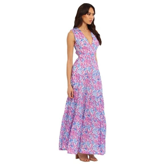 Nicholas Orchid Maxi in Pink purple 8 Womens Long Floral Gown Dress - Picture 3 of 14
